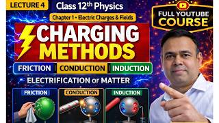 Electrification of Matter ⚡ | Charging by Friction, Conduction &amp; Induction | Class 12 Physics Lec 4