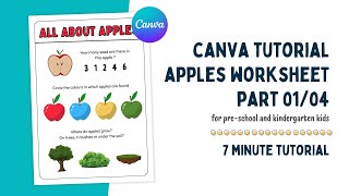 All About Apples Worksheet Tutorial in Canva | For Preschool & Kindergarten Parents & Teachers screenshot 5