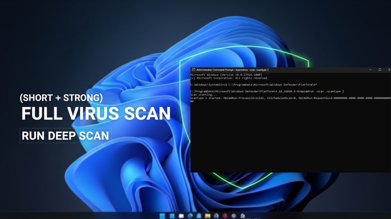 Run Full Virus Scan from Command Prompt on Windows 11 🛡️ Deep Scan ...