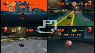 Mickey's Speedway USA N64 4 player Netplay 60fps