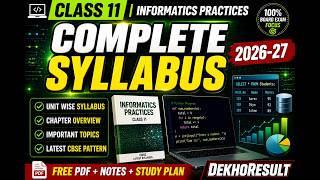 # Class 11 Informatics Practices (Code 065) | Complete Syllabus 2026–27 | CBSE IP