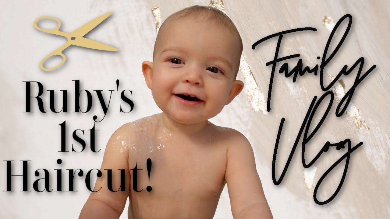FAMILY VLOG- Ruby's 1st Haircut, Golfing with Daddy! // Wholy Hair