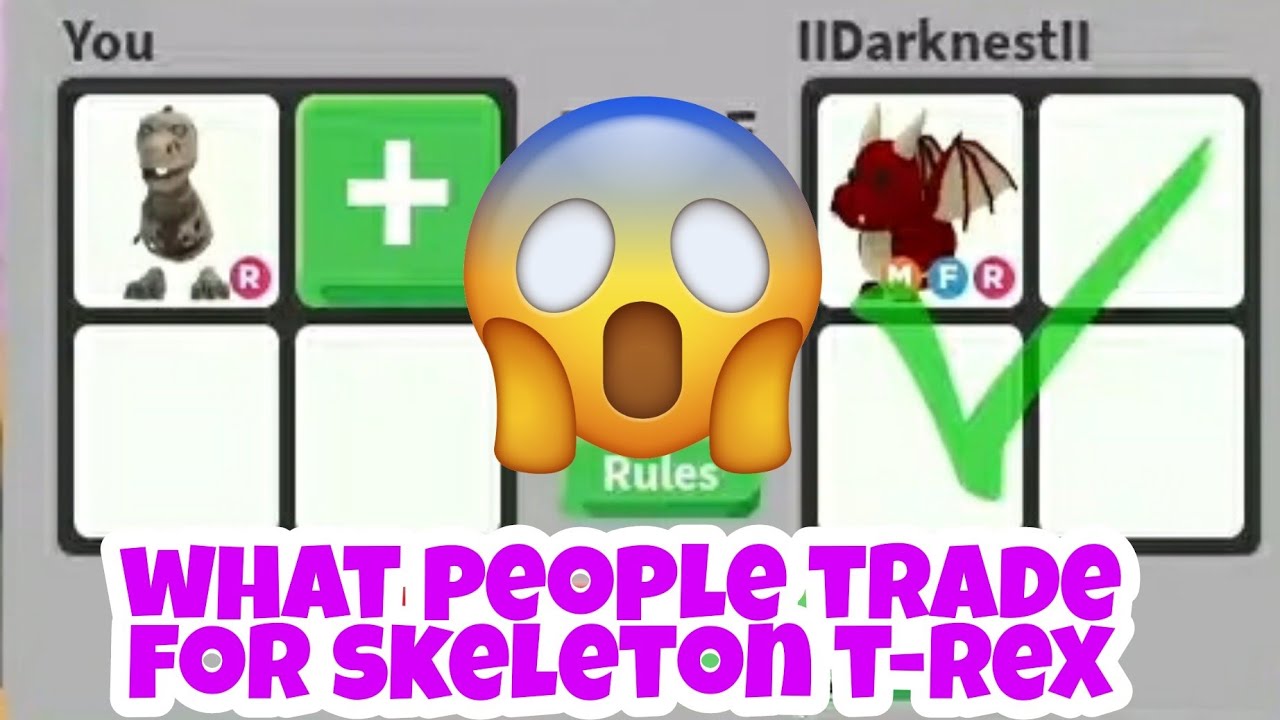 What People Trade For Skeleton T Rex In Adopt Me Trading Youtube