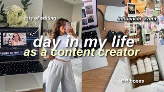DAY IN MY LIFE as a full time content creator | brand deals, tips, organizing my day, event, & more!