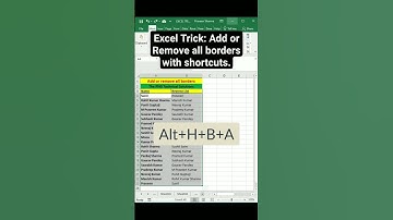 Excel Trick: Add or remove all borders with shortcuts in Excel.