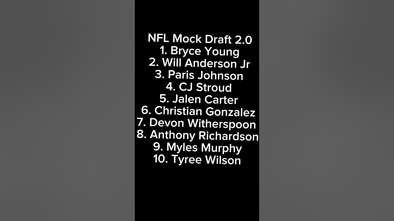 NFL Mock Draft 2.0 YouTube