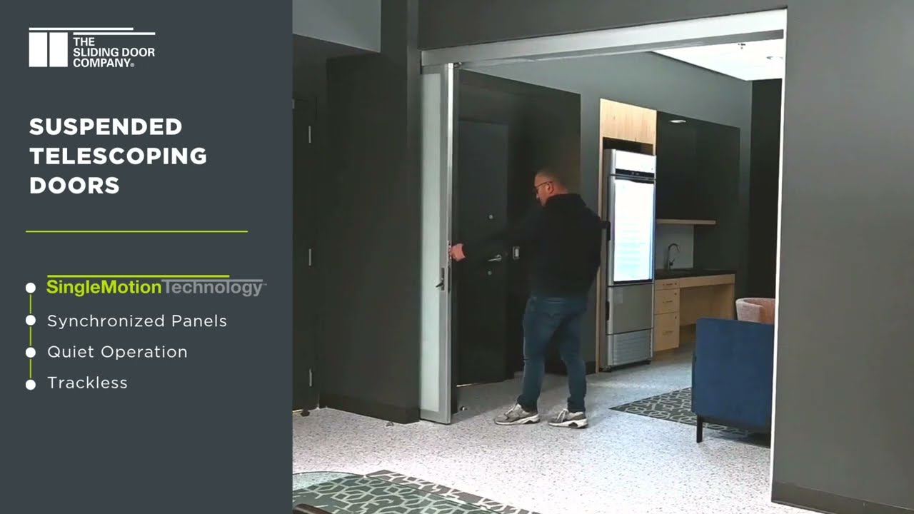 Suspended Telescoping Glass Doors by The Sliding Door Company