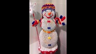 СНЕГОВИК ИЗ МАКАРОН. #Christmas snowman #подарки на новый год своими руками