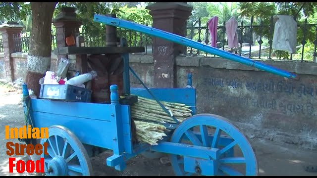 ganna ras juice - sugar cane น้ำอ้อย - indian street food stall vendor - amazing food cooking skill | Best indian street food