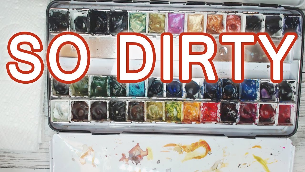 How to clean and refill a DIRTY watercolor pallet 