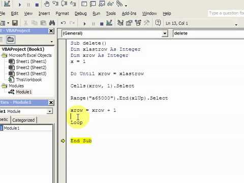 delete blank columns in excel vba