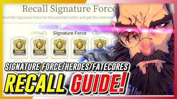 Exos Heroes - Recall Guide For Signature Force, Heroes & Fatecores