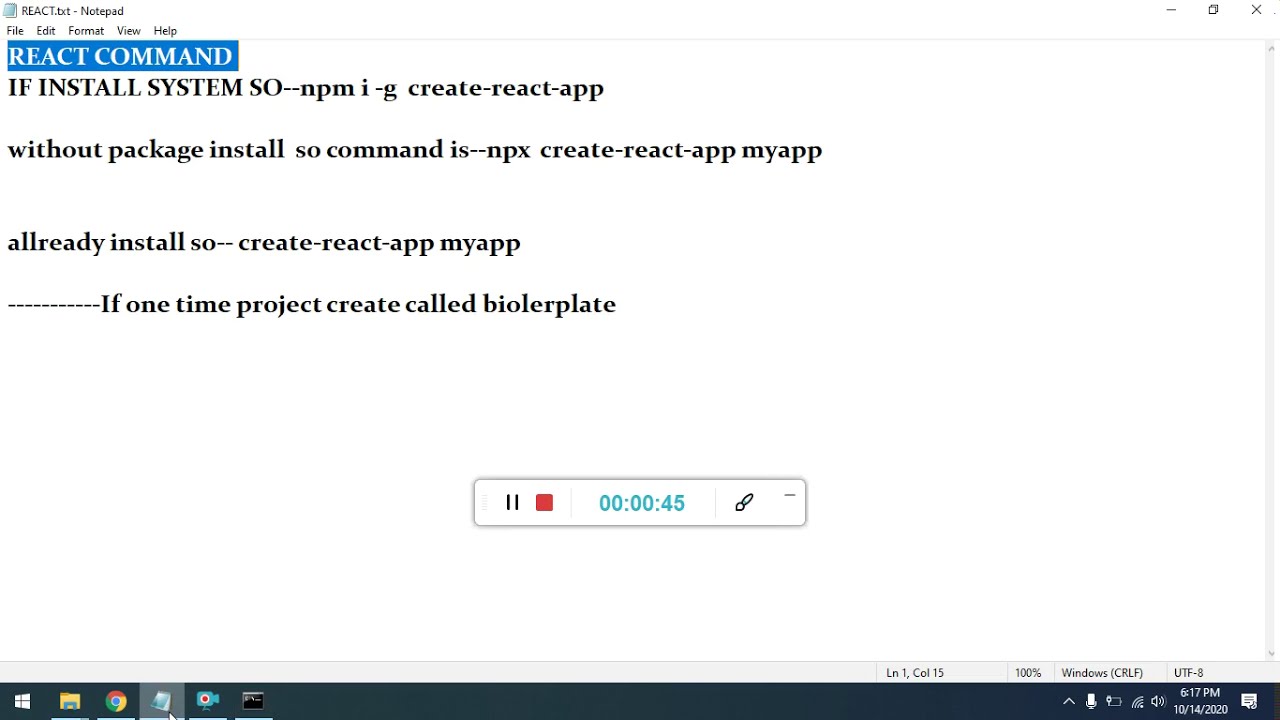 Create React App Start Run - YouTube