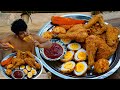 Easy Crispy Deep Fried Chicken, Eggs Ball Eating So Yummy , Easy Home Cooking During Locking Down