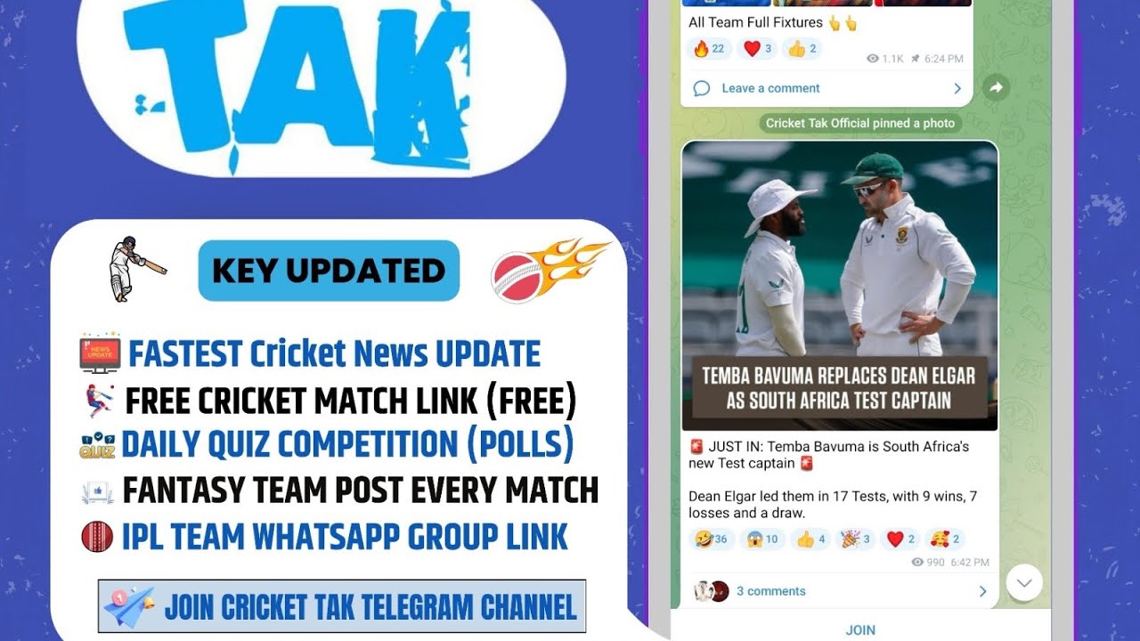 This Telegram Channel You Will Find Fastest Cricket News & Updates