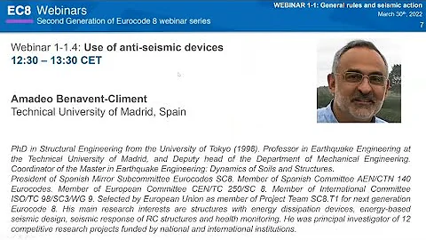 Webinar 1-1.4: Use of anti-seismic devices