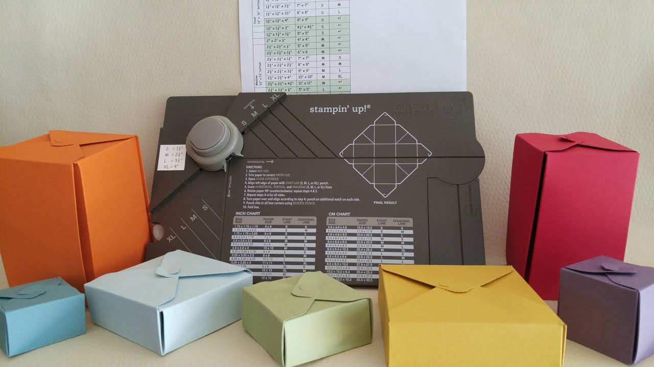 Envelope Punch Board Size Chart