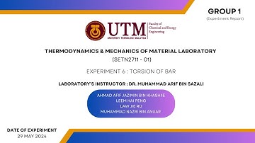 Lab Report, Experiment 6: Torsion of Bar