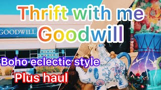 Thrift with me Goodwill boho eclectic style plus haul