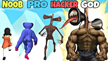 NOOB vs PRO vs HACKER vs GOD in Monsters Run: Arena