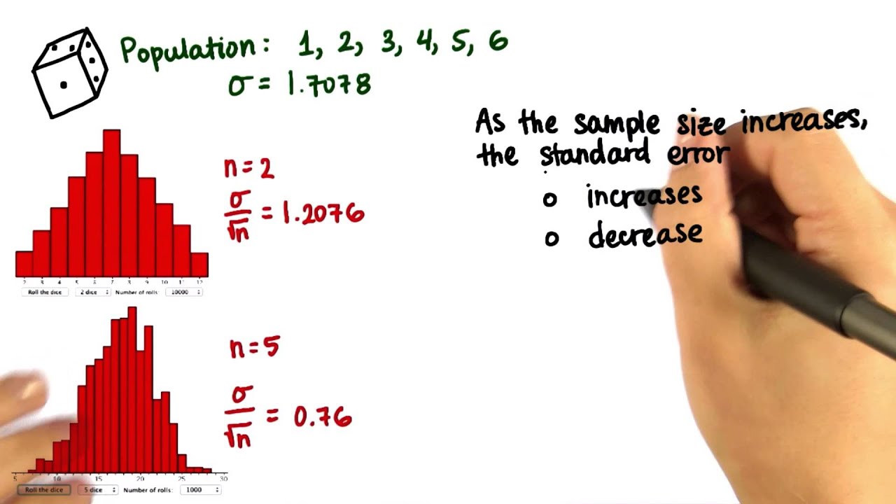 Standard Error When n Increases Intro to Descriptive Statistics YouTube