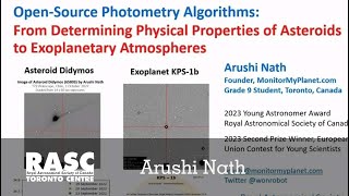 Open-source Photometry Algorithms with Arushi Nath