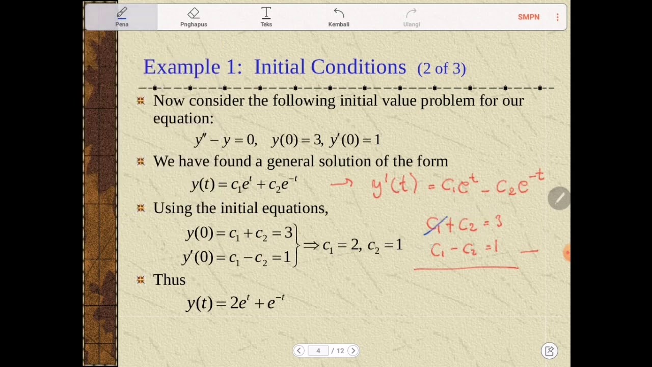 3.1 Second Order Linear Homogeneous Equations with Constant ...