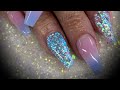 Acrylic nails - Pastel ombré with glitter
