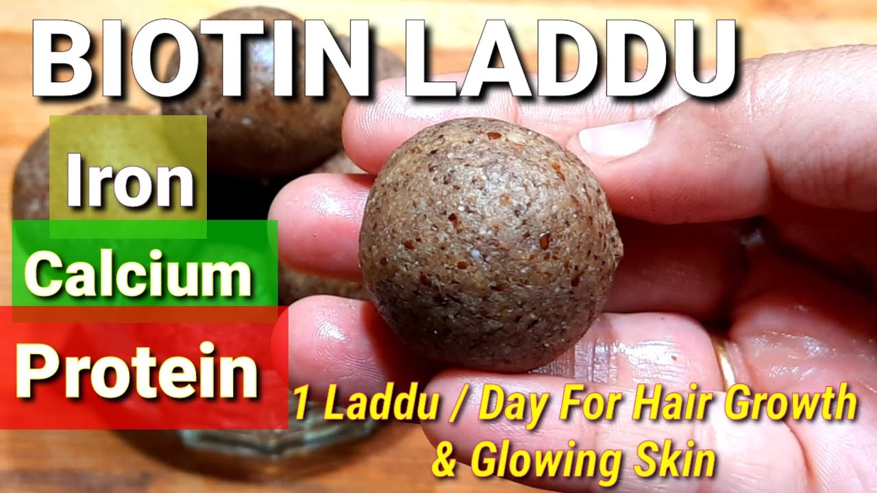 Biotin Laddu 1 Protein Ladoo For Hair Growth, Weight Loss & Glowing