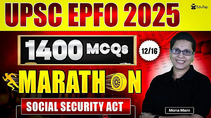 UPSC EPFO Social Security Act Marathon 2025 | UPSC EPFO MCQs | UPSC EPFO EO AO APFC Questions