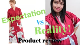 UNBOXING SILK BATH ROBE FROM LAZADA || PRODUCT REVIEW screenshot 3