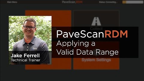 PaveScan RDM 2.0: Applying a Valid Data Range