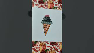 ice-cream easy creativity of buttons| handmade button art picture gift| easy and simple button art