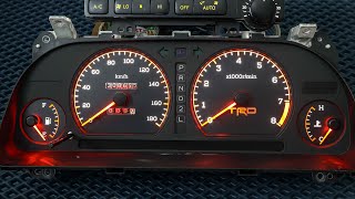 Пересвет панели приборов и блока климата Toyota Mark II. LED подсветка