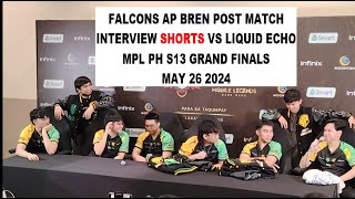 Falcons AP Bren Post Match Interview Shorts vs Liquid Echo | MPL PH S13 Grand Finals May 26 2024