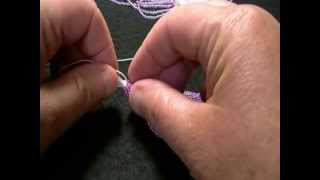 Transferring beads from hank to Perle 8 Cotton