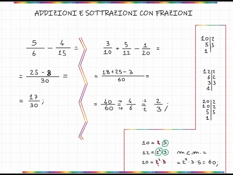 Sottrazioni e addizioni tra frazioni con e senza m.c.m.