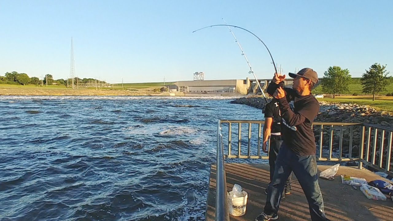 Pier Fishing for Catfish in The Spillway. EP 97 YouTube