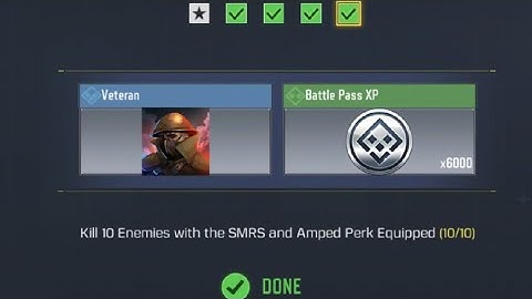 COD Mobile Kill 5 Enemies with The SMRS and Amped Perk Equipped Task Complete