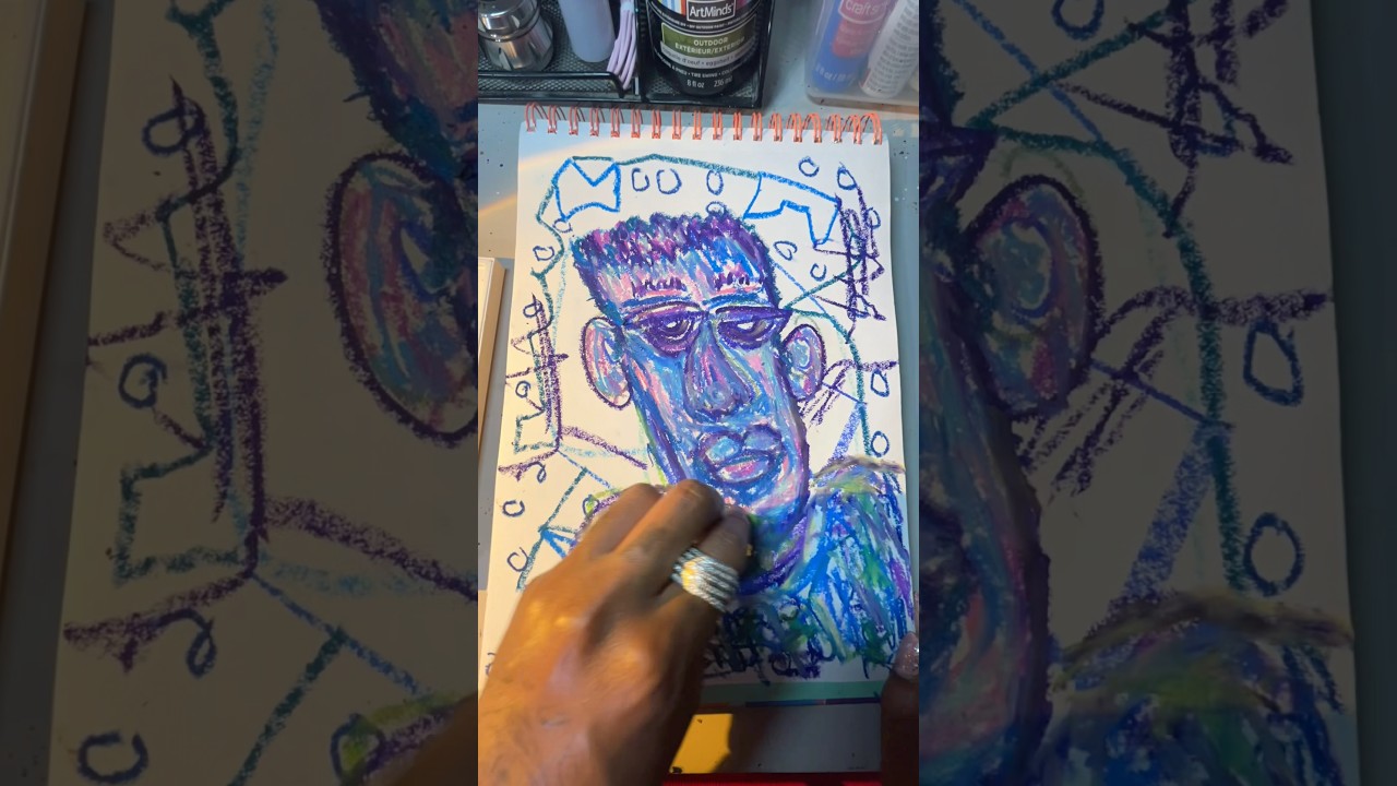 Purples and blues #timelapseart #oilpastels