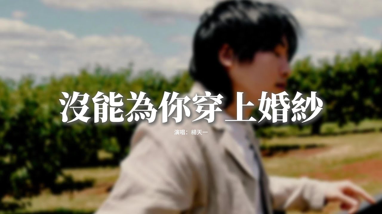 楊天一 - 沒能為你穿上婚紗『可惜不是我親手為你披上婚紗，單膝跪下說著世上最美的情話，看著你走向他聽他說會永遠愛你啊，我的心多痛你知道嗎。』【動態歌詞MV】