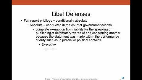 Chapter 5 - Libel - Defenses and privileges - part 5 - Fair report privilege