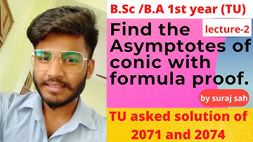 Asymptotes of conic and conjugate hyperbola in nepali for B.Sc and B.A// TU solved of (2071& 2074 )