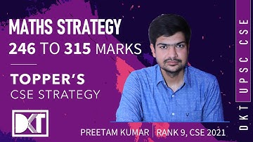 UPSC CSE | Top Scorer | How To Improve Marks in Maths Optional | By Preetam Kumar, Rank 9 CSE 2021