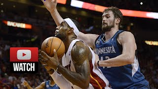 2014.04.04 - Kevin Love vs LeBron James Full Battle Highlights - Timberwolves at Heat 2OT