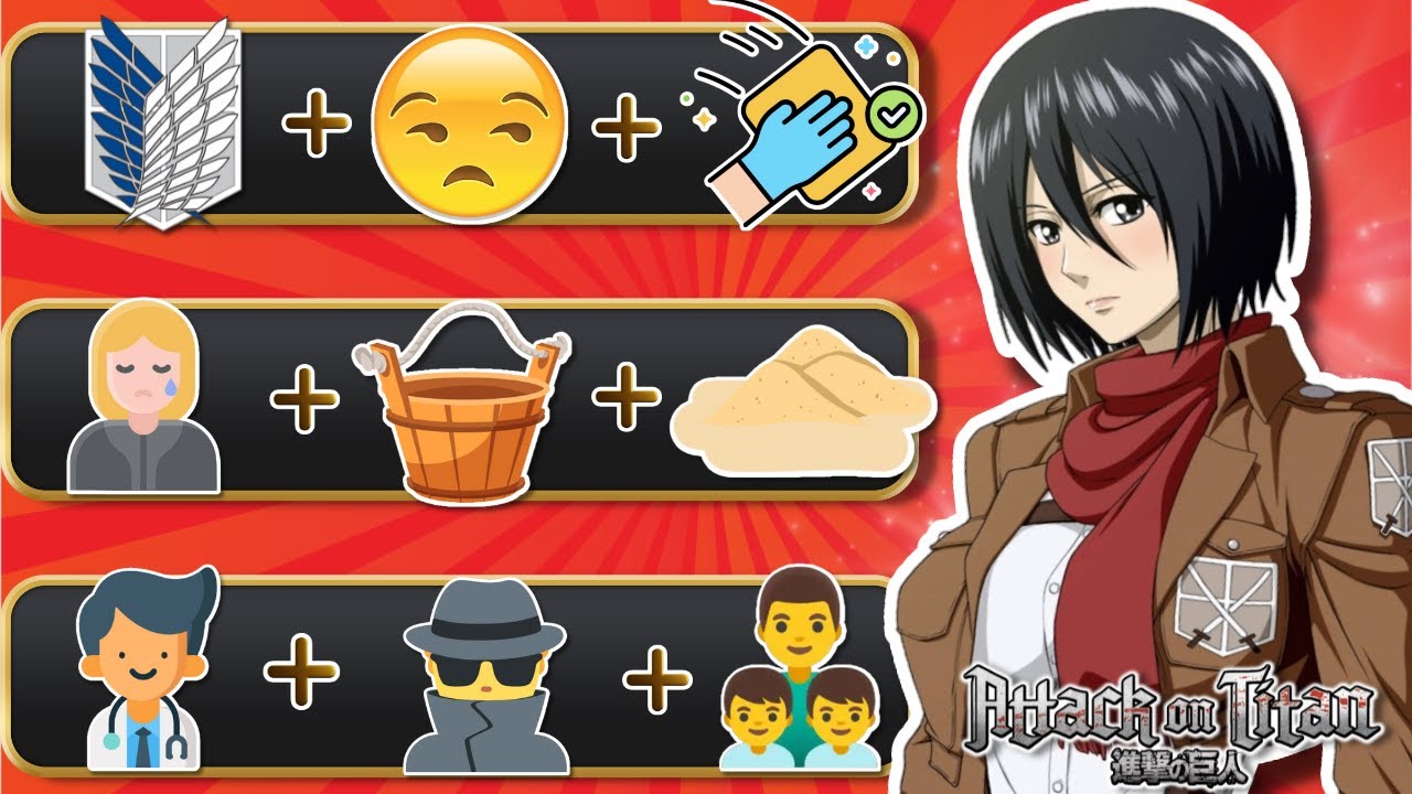 ANIME EMOJI QUIZ: GUESS THE CHARACTER FROM ATTACK ON TITAN ( SHINGEKI NO KYOJIN ) ⚔️