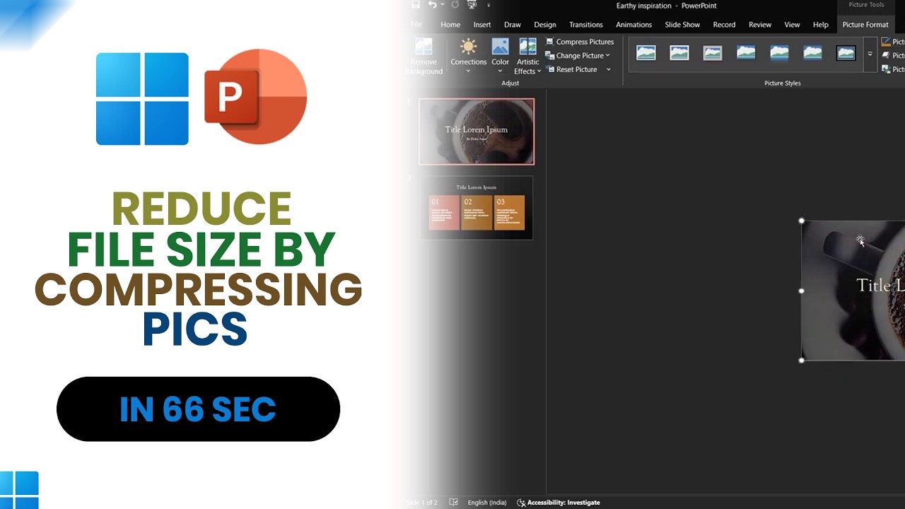 Compressing Powerpoint File How to Reduce PowerPoint File Size by Compressing Pics - YouTube