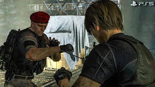 Resident Evil 4 Remake  Leon Vs Krauser Pelea De Cuchillos  4k 60fps