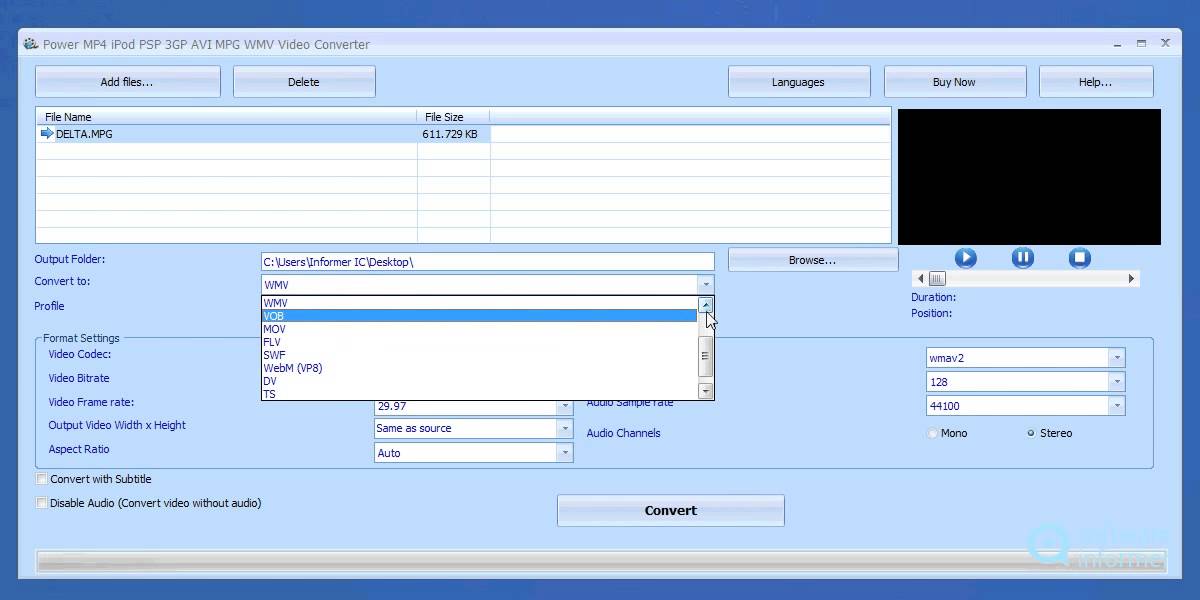 Power MP4 iPod PSP 3GP AVI MPG WMV Video Converter - a first look
