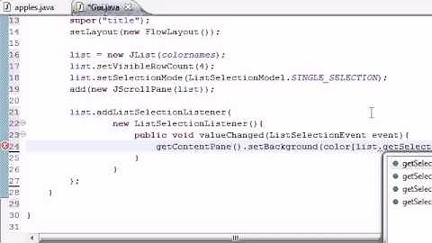 Java Programming Tutorial   71   JList Program